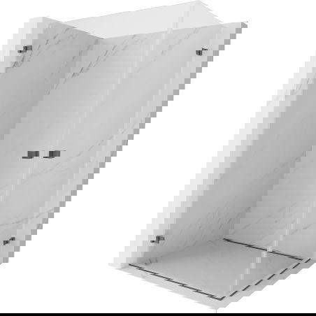 Mexen Lunar-B Duo душ кабина с отваряеми врати 95 x 90 см, прозрачна, огнеупорен сив полиран - 832-095L-090P-66-00