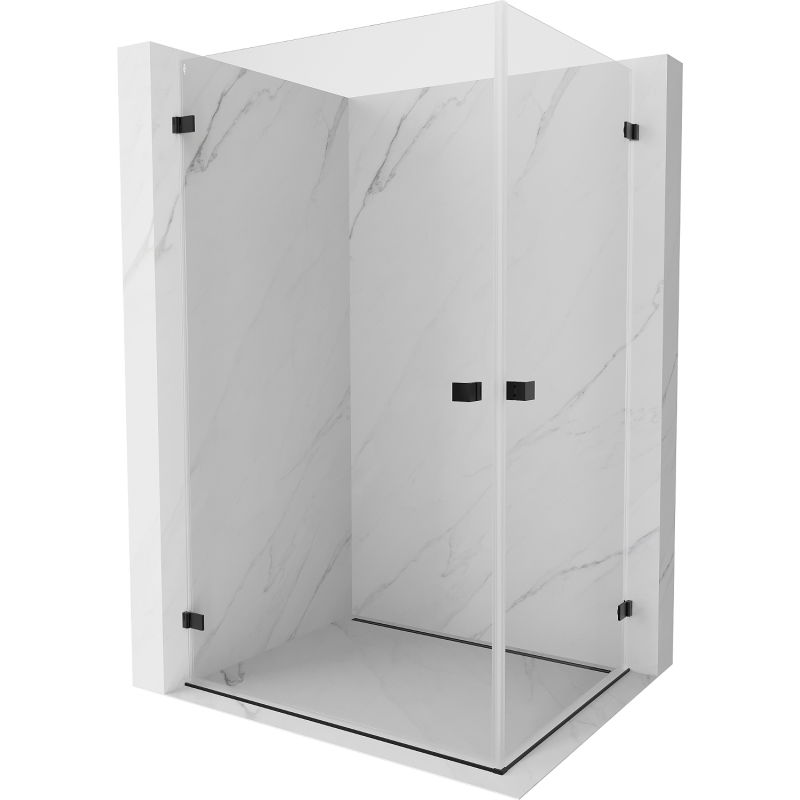 Mexen Lunar-B Duo душ кабина отваряема 95 x 80 см, прозрачна, черна - 832-095L-080P-70-00