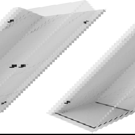 Mexen Lunar-B Duo душ кабина с врати 90 x 85 см, прозрачна, черна - 832-090L-085P-70-00