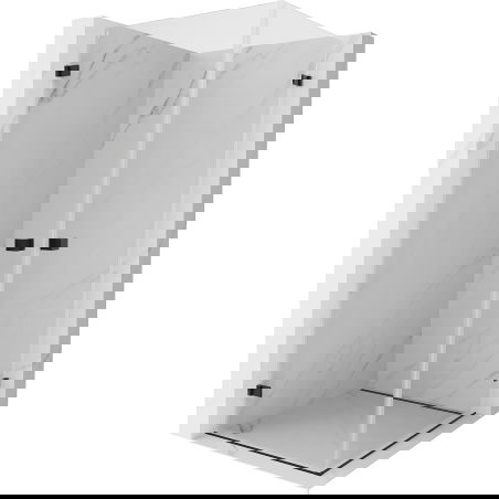 Душ кабина Mexen Lunar-B Duo 95 x 95 cm, прозрачна, черна - 832-095L-095P-70-00