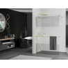 Mexen Kioto+ душ стена с рафт Walk-in 80 x 200 см, прозрачно/мраз, златно - 800-080-121-50-35