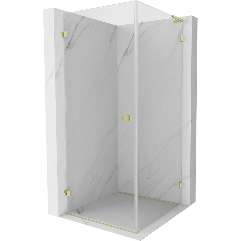 Mexen Lunar-B L лява душ кабина 70 x 70 см, прозрачна, златисто четка - 832L-070-070-55-00-L