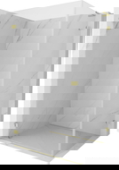 Mexen Lunar-B L кабина за душ, отваряща се наляво 80 x 70 см, прозрачна, четкано злато - 832L-080-070-55-00-L