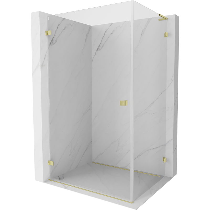 Mexen Lunar-B L лява душ кабина 90 x 80 см, прозрачна, златиста матова - 832L-090-080-55-00-L
