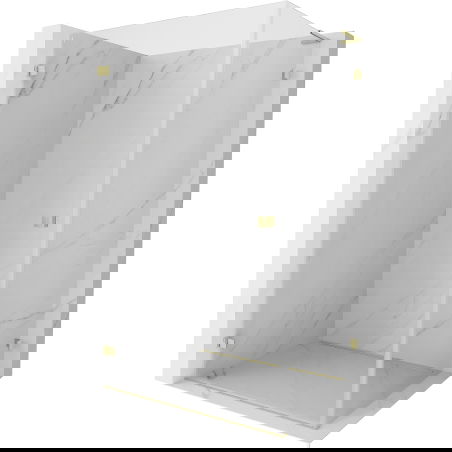 Mexen Lunar-B L лява душ кабина 95 x 90 cm, прозрачна, злато четкано - 832L-095-090-55-00-L