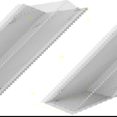 Mexen Lunar-B L вертикална лява душ кабина 100 x 100 cm, прозрачна, златист мат - 832L-100-100-55-00-L