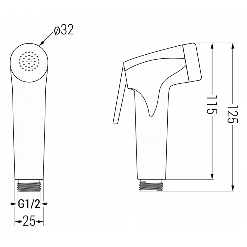 Mexen R-76 ръкохватка биде, графит - 79576-66