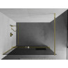 Mexen Kioto+ душ стена с рафт Walk-in 70 x 200 см, графит, златна - 800-070-121-50-40
