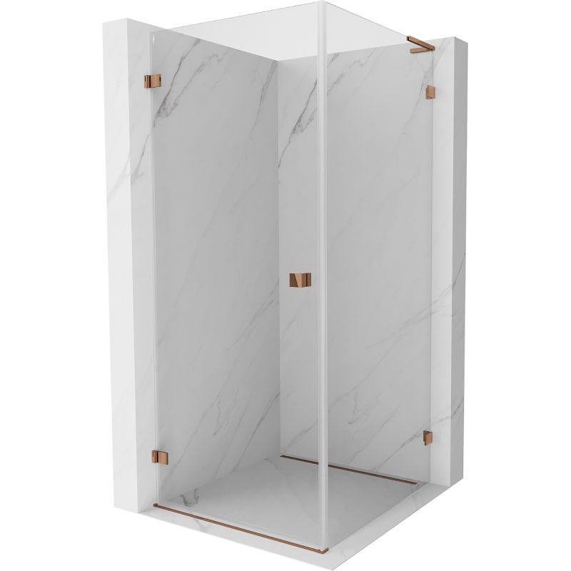Mexen Lunar-B L лява душ кабина 80 x 80 см, прозрачно, розово злато - 832L-080-080-60-00-L