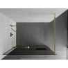 Mexen Kioto+ душ кабина с рафт Walk-in 90 x 200 см, графит, златен - 800-090-121-50-40