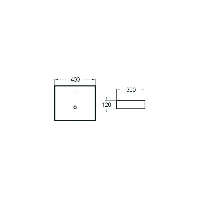 Mexen Mini мивка върху плот 40 x 30 см, бяла - 21094000