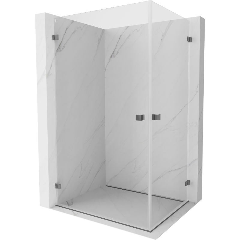 Mexen Lunar-B Duo душ кабина с врата 95 x 80 см, прозрачно, gun metal - 832-095L-080P-95-00
