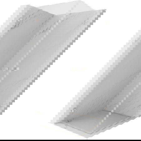 Mexen Lunar-B Duo душ кабина с отваряща се врата 75 x 75 cm, прозрачен, четкан никел - 832-075L-075P-97-00