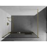 Mexen Kioto+ душова стена с поличка Walk-in 70 x 200 см, черен модел, златен - 800-070-121-50-70