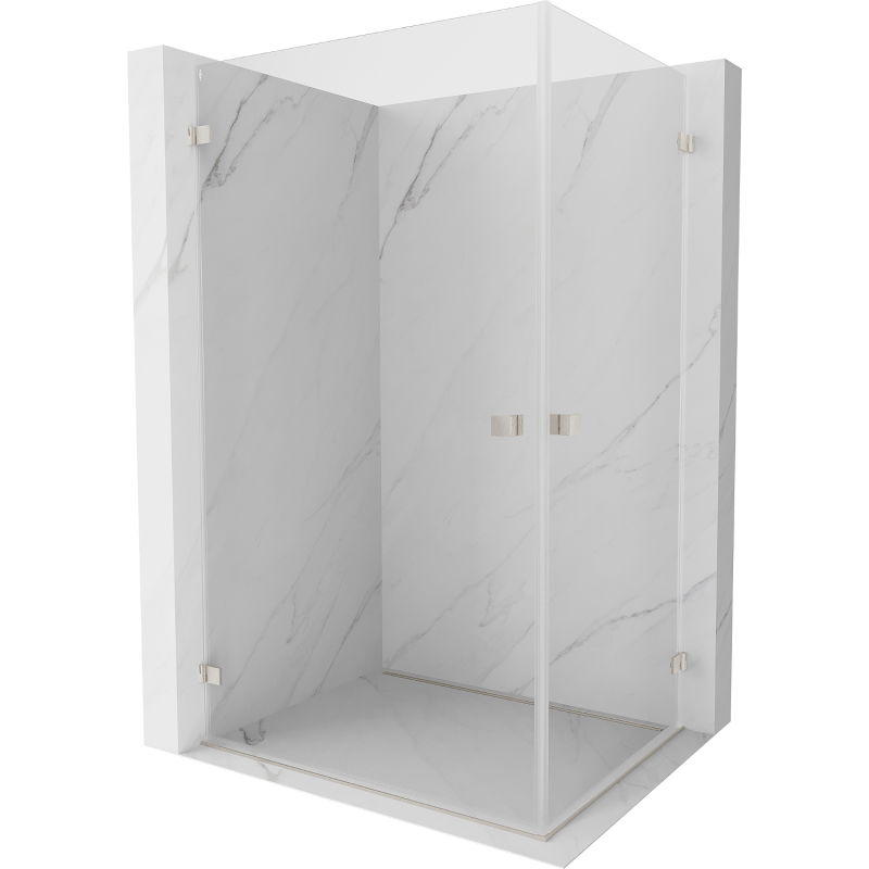 Mexen Lunar-B Duo кабина душ за баня с врати 95 x 80 см, прозрачно, матиран никел - 832-095L-080P-97-00