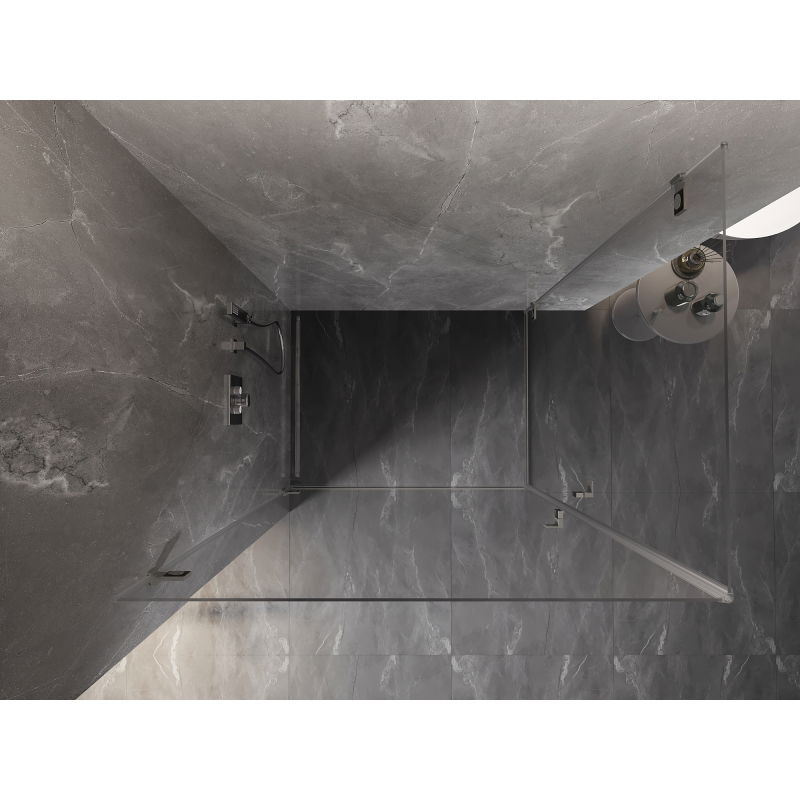 Mexen Lunar-B Duo душ кабина с врати 100 x 85 см, прозрачна, четкан никел - 832-100L-085P-97-00