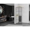 Mexen Kioto+ стена за душ с полка Walk-in 90 x 200 см, черен модел, златен - 800-090-121-50-77