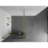Mexen Kioto+ стена за душ с полка Walk-in 90 x 200 см, черен модел, златен - 800-090-121-50-77