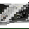 Mexen Kioto+ Стенен душ с рафт Walk-in 100 x 200 cm, черна решетка, златен - 800-100-121-50-77