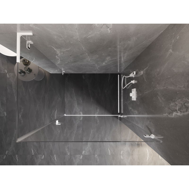 Mexen Lunar-B L кабина за душ десен 90 x 70 см, прозрачна, бяла - 832L-090-070-20-00-P