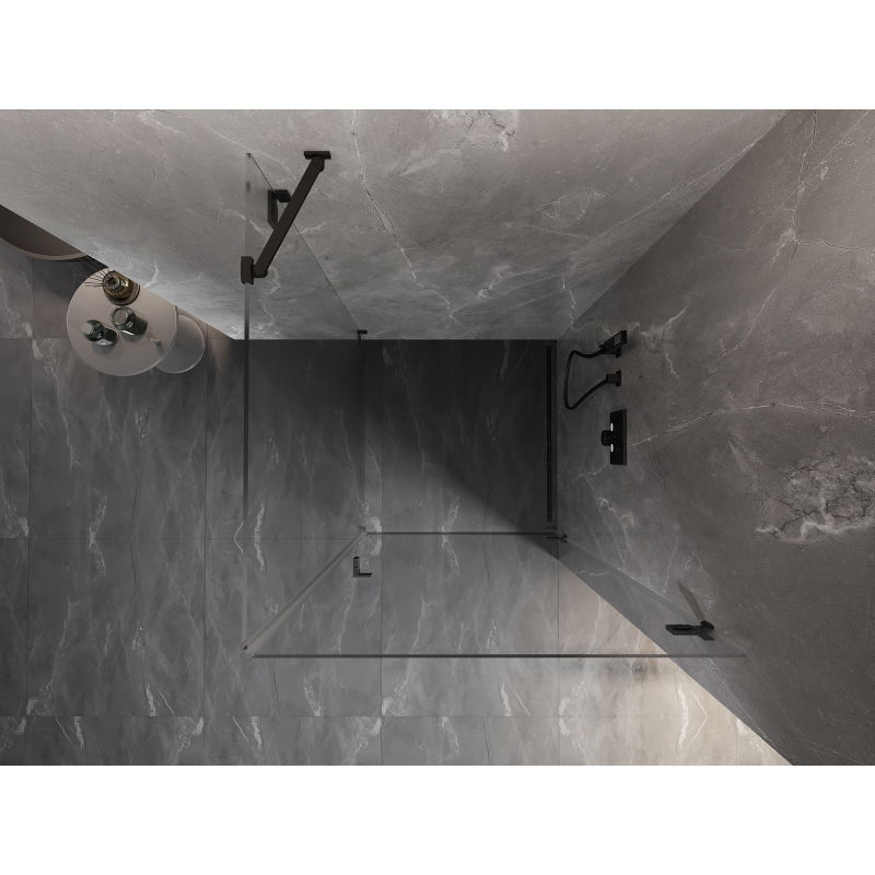 Mexen Lunar-B право отваряща се душ кабина 70 x 70 см, прозрачна, черна - 832-070-070-70-00-P