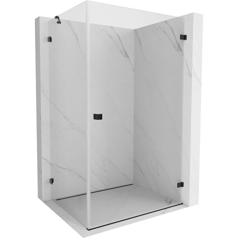 Mexen Lunar-B кабина за душ отваряема дясна 95 x 70 см, прозрачна, черна - 832-095-070-70-00-P