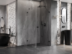 Mexen Lunar-B душ кабина накланяща се дясна 80 x 80 cm, прозрачна, черна - 832-080-080-70-00-P