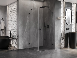 Mexen Lunar-B кабина за душ с отваряща се врата дясна 100 x 100 см, прозрачна, черна - 832-100-100-70-00-P