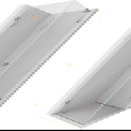 Mexen Lunar-B L лява врата за душ кабина 80 x 80 см, прозрачна, четкана мед - 832L-080-080-65-00-L