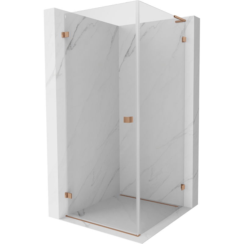 Mexen Lunar-B L лява душ кабина 90 x 90 см, прозрачна, матирана мед - 832L-090-090-65-00-L