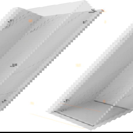 Mexen Lunar-B L лява душ кабина с врата 95 x 90 см, прозрачна, четка мед - 832L-095-090-65-00-L
