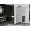 Mexen Kioto+ душ кабина с полица Walk-in 90 x 200 см, прозрачна, розово злато