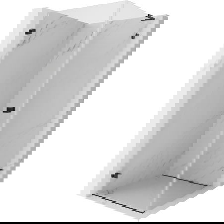 Mexen Lunar-B L ляво отваряща се душ кабина 80 x 80 см, прозрачна, черна - 832L-080-080-70-00-L