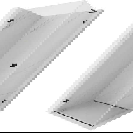 Mexen Lunar-B L завъртаща лява душ кабина 90 x 80 см, прозрачна, черна - 832L-090-080-70-00-L