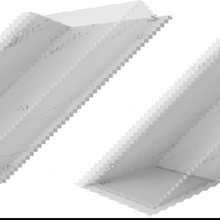 Mexen Lunar-B L кабина за душ с отваряща се врата лява 100 x 80 см, прозрачен, четкан никел- 832L-100-080-97-00-L