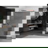 Mexen Kioto+ стена за душ с полица Walk-in 80 x 200 см, графит, розово злато - 800-080-121-60-40