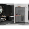 Mexen Kioto+ душ стена с рафт Walk-in 120 x 200 см, графит, розово злато - 800-120-121-60-40
