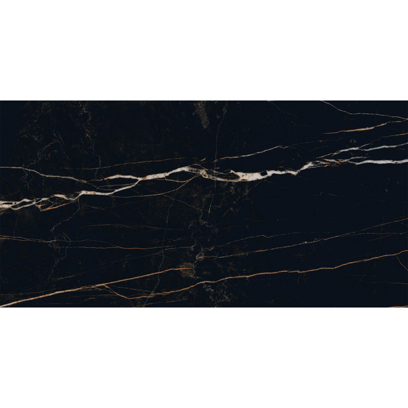 Mexen Flamingo Black черен полиран ректифициран гранитогрес G1, плочка 120 x 60 см, висок гланц - TL215-120-060-00