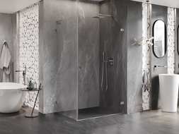 Mexen Lunar-B L кабина за душ десен 100 x 80 см, прозрачна, матов никел - 832L-100-080-97-00-P