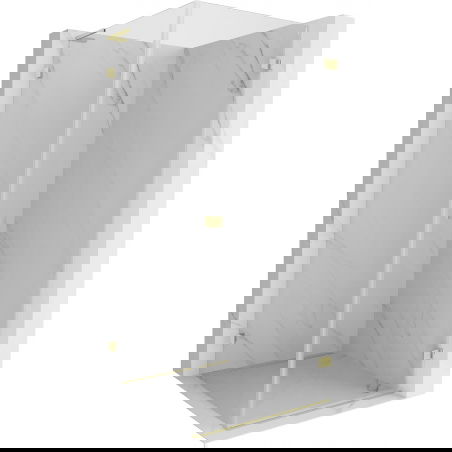 Mexen Lunar-B L сгъваема душ кабина, дясна 100 x 100 см, прозрачна, златиста четка - 832L-100-100-55-00-P