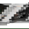 Mexen Kioto+ душ параван с рафт Walk-in 70 x 200 cm, черна решетка, розово злато - 800-070-121-60-77
