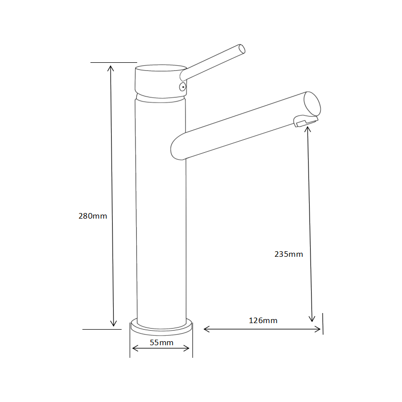 Mexen Eri висока смесителна батерия за мивка, черна - 74210-70