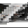 Mexen Kioto+ душ параван с рафт Walk-in 100 x 200 cm, черна решетка, розово злато - 800-100-121-60-77