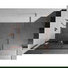 Mexen Kioto+ душ кабина със стенен панел и рафт Walk-in 110 x 200 cm, черна решетка, розово злато - 800-110-121-60-77