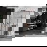 Mexen Kioto+ душова стена с лавка Walk-in 140 x 200 см, черен модел, розово злато - 800-140-121-60-77