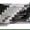 Mexen Kioto+ душова стена с рафт Walk-in 70 x 200 см, черен шаблон, розово злато - 800-070-121-60-78