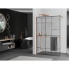 Mexen Kioto+ душ стена с рафт Walk-in 90 x 200 см, черен модел, розово злато