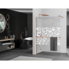 Mexen Kioto+ душ стена с рафт Walk-in 70 x 200 cm, бял модел, розово злато - 800-070-121-60-85