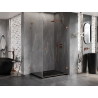 Mexen Lunar-B L права отваряща се душ кабина 95 x 80 см, прозрачна, четкана мед