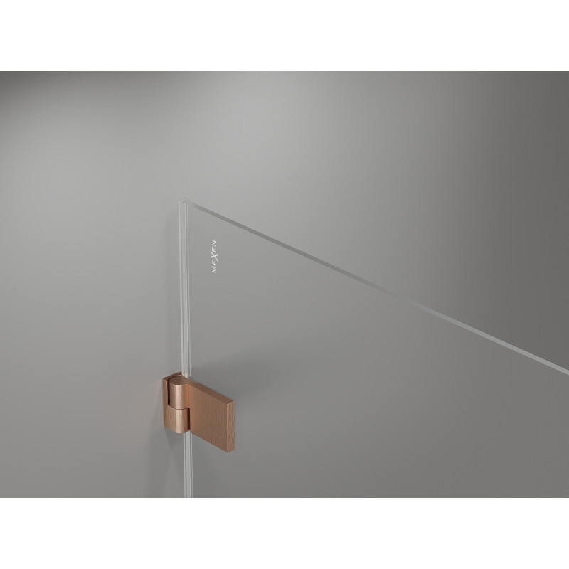 Mexen Lunar-B L права отваряща се душ кабина 95 x 80 см, прозрачна, четкана мед